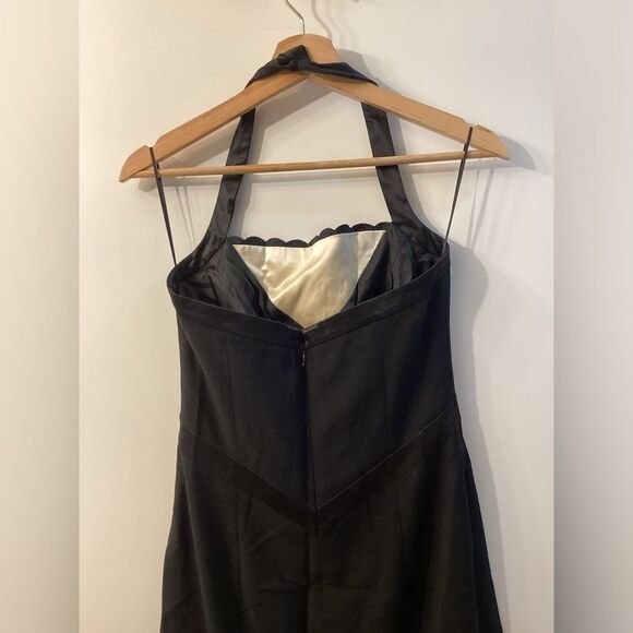 Escada Couture Black Halter Lace  Cocktail Formal Dress Size 2 US - Picture 9 of 16